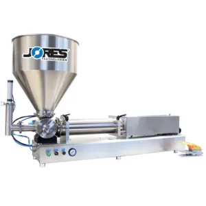Llenadora de pistón de sobremesa para alta viscosidad en acero inoxidable con válvula de bola de JORES TECHNOLOGIES®