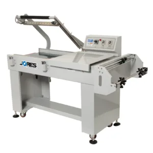 Máquina selladora térmica de barra en L semiautomática JORES TECHNOLOGIES® para embalaje retráctil.