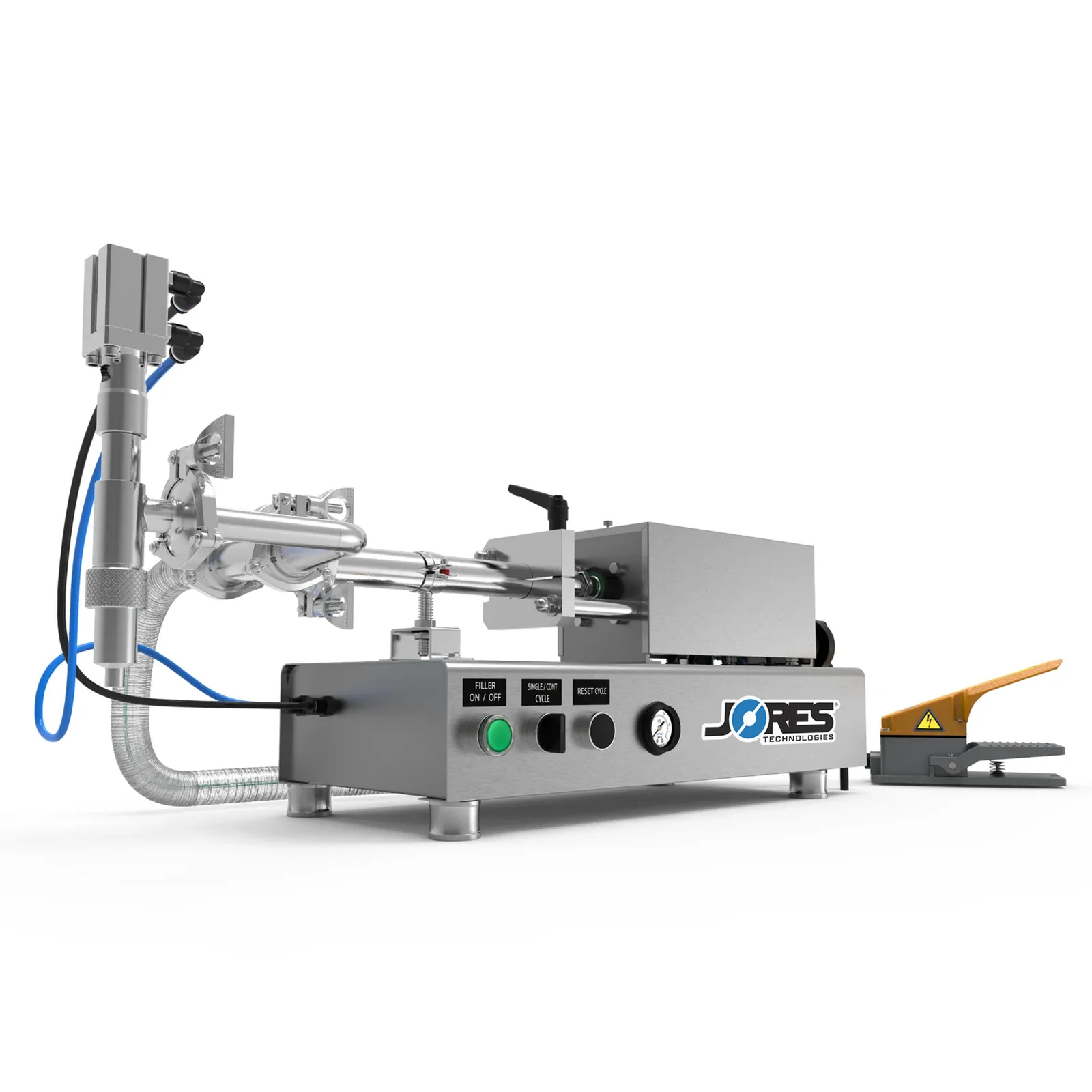 LLENADORA DE PISTÓN DE LÍQUIDOS DE BAJA VISCOSIDAD DE MESA 316SS 100 ML E-FP-100 JORESTECH H1