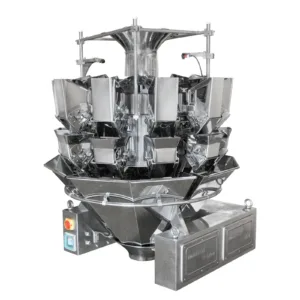 La pesadora combinada radial de 10 cabezales de acero inoxidable JORES TECHNOLOGIES® en vista diagonal