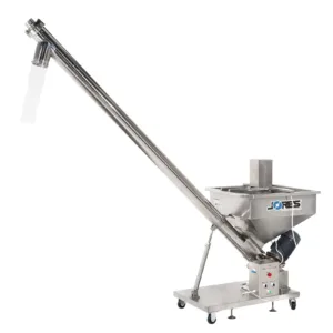 Elevador de tornillo sinfín de acero inoxidable para polvos con agitador de JORES TECHNOLOGIES®