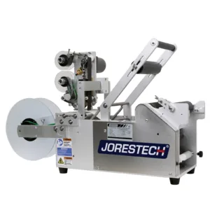 Aplicador semiautomático de etiquetas para botellas redondas con impresora integrada de JORES TECHNOLOGIES®