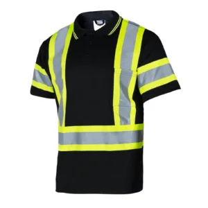 Polo de seguridad reflectante bicolor de alta visibilidad con espalda en X