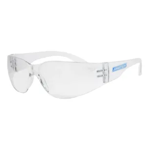 Vista diagonal de unas gafas JORESTECH transparentes antivaho de alta protección contra impactos, modelo LS-786-CL, sobre fondo blanco