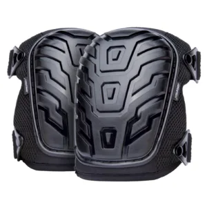 Un juego de 2 rodilleras JORESTECH® negras rellenas de gel antideslizantes con correas duales ajustables