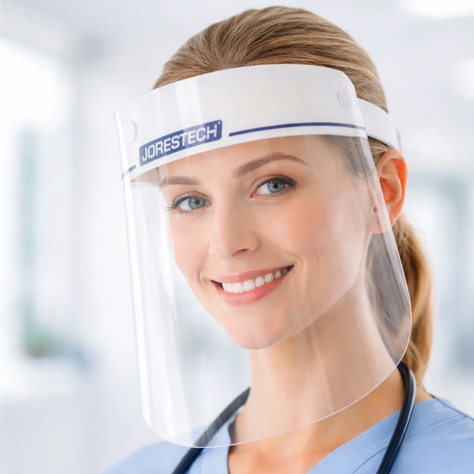 Pantalla facial protectora transparente con banda elástica - Imagen 2
