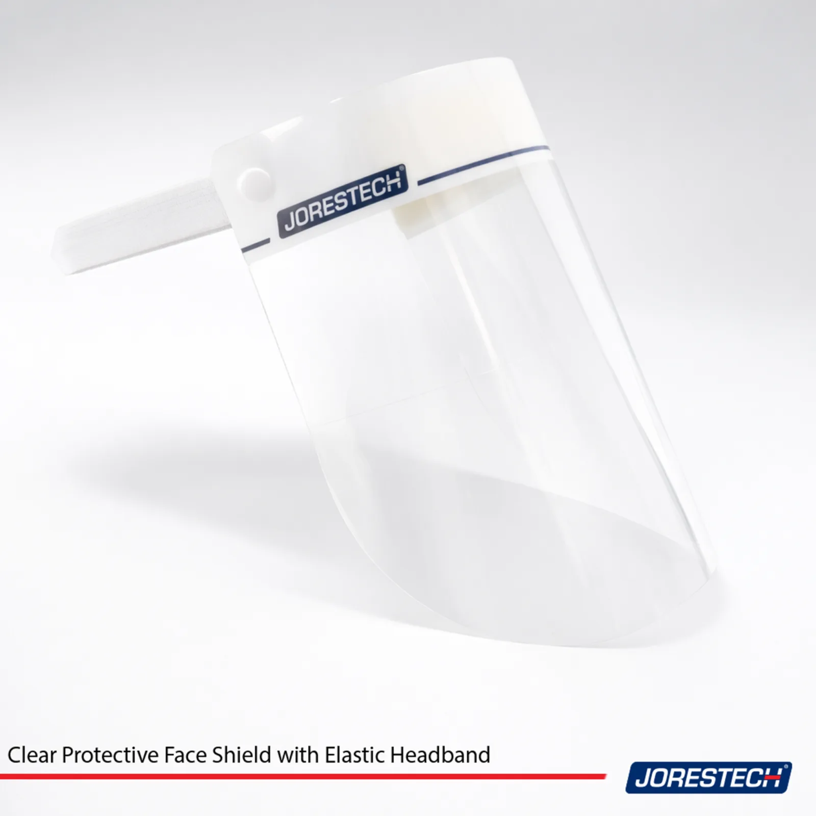 Pantalla facial protectora transparente con banda elástica