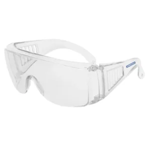 Gafas de seguridad transparentes Jorestech para protección de alto impacto sobre fondo blanco