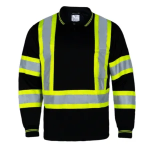 Polo de manga larga de seguridad bicolor reflectante Hi-Vis X-Back