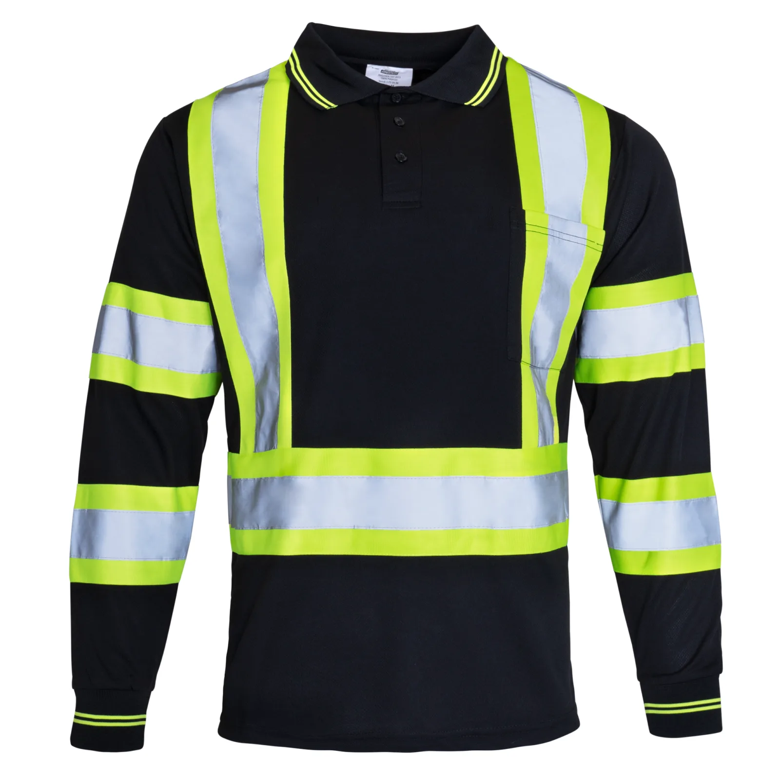 Camisa de seguridad JORESTECH de manga larga transpirable negra con bolsillo en el pecho