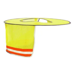 protector solar redondo bicolor de alta visibilidad en lima y naranja para cascos de seguridad tipo gorra