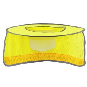 Accesorio de visera solar redonda bicolor amarilla de alta visibilidad para casco de seguridad de ala completa